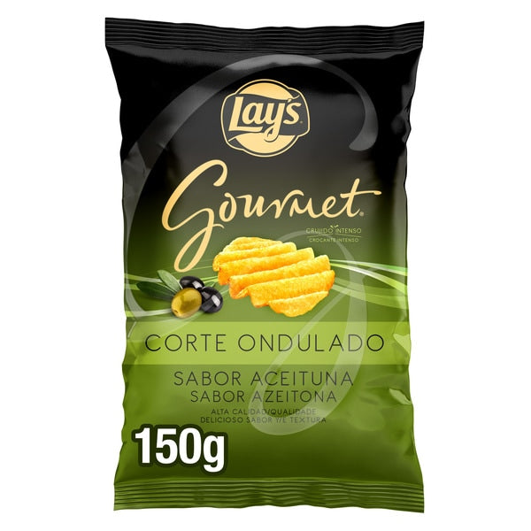 LAYS GOURMENT CORTE ONDULADA SABOR ACEITUNAS 150 G