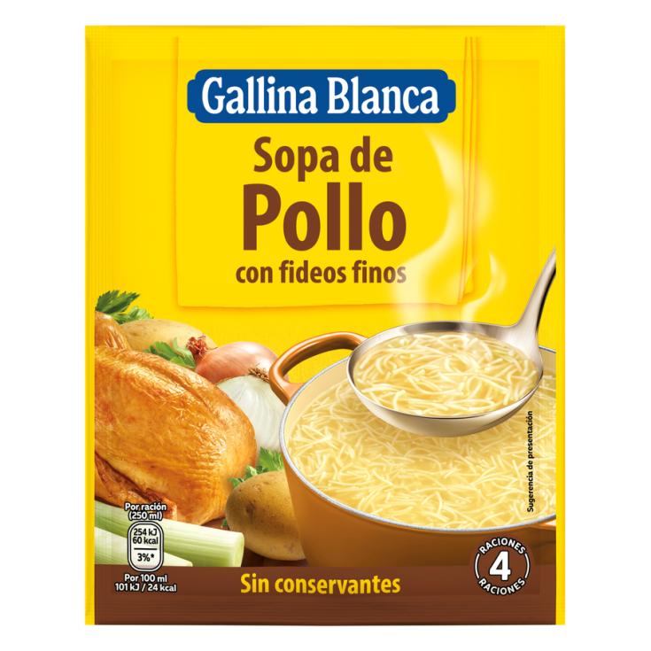 SOPA DE POLLO CON FIDEOS GALLINA BLANCA 72 G