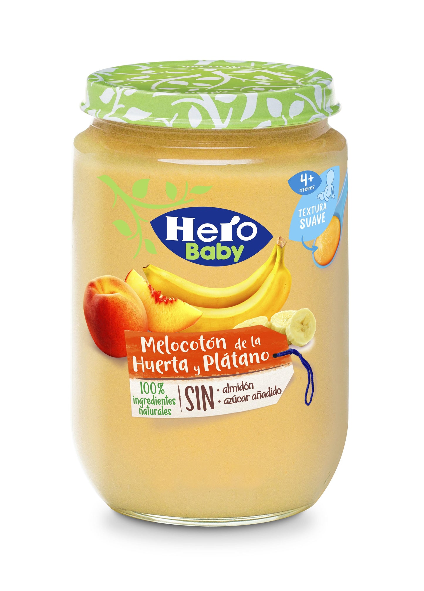 POTITO DE MELOCOTÓN DE LA HUERTA Y PLÁTANO HERO BABY 190 G