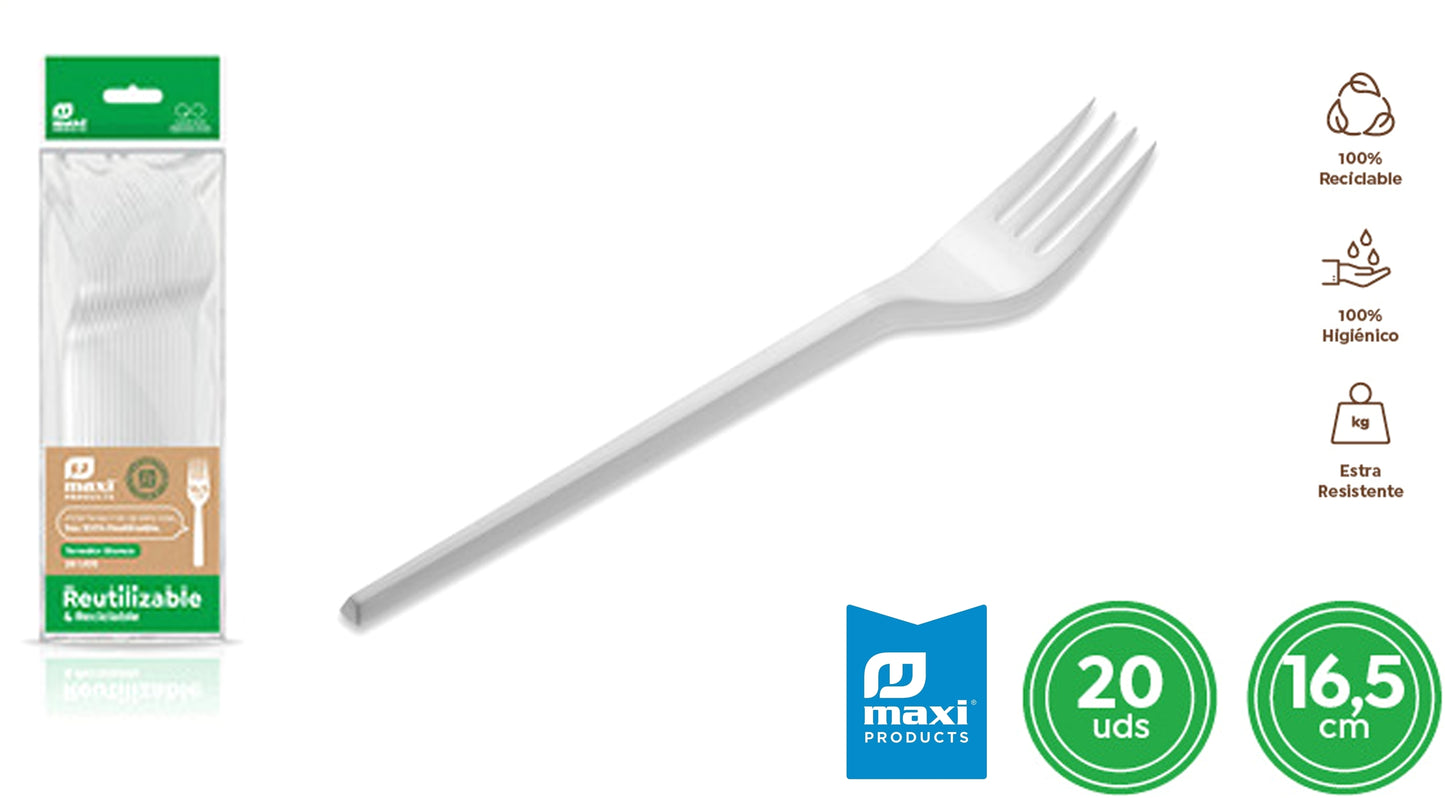 TENEDORES DE PLÁSTICO REUTILIZABLES 20 UNIDADES