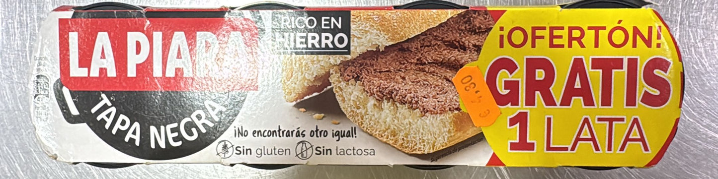 PATÉ LA PIARRA TAPA NEGRA 75 G X 4