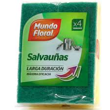 ESTROPAJO SALVAUÑAS MUNDO FLORAL 4 UNIDADES