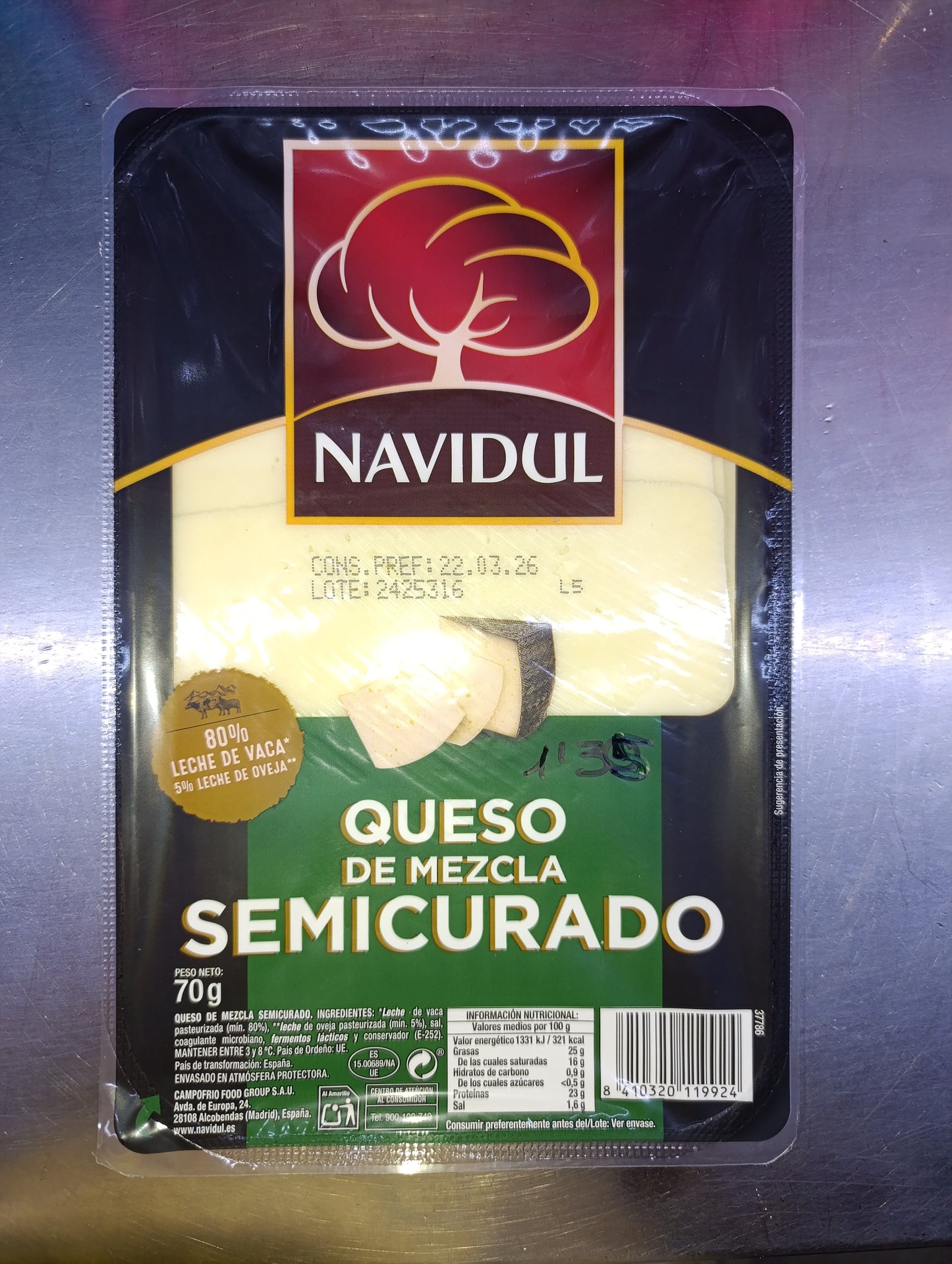 QUESO DE MEZCLA SEMICURADO NAVIDUL 110 G