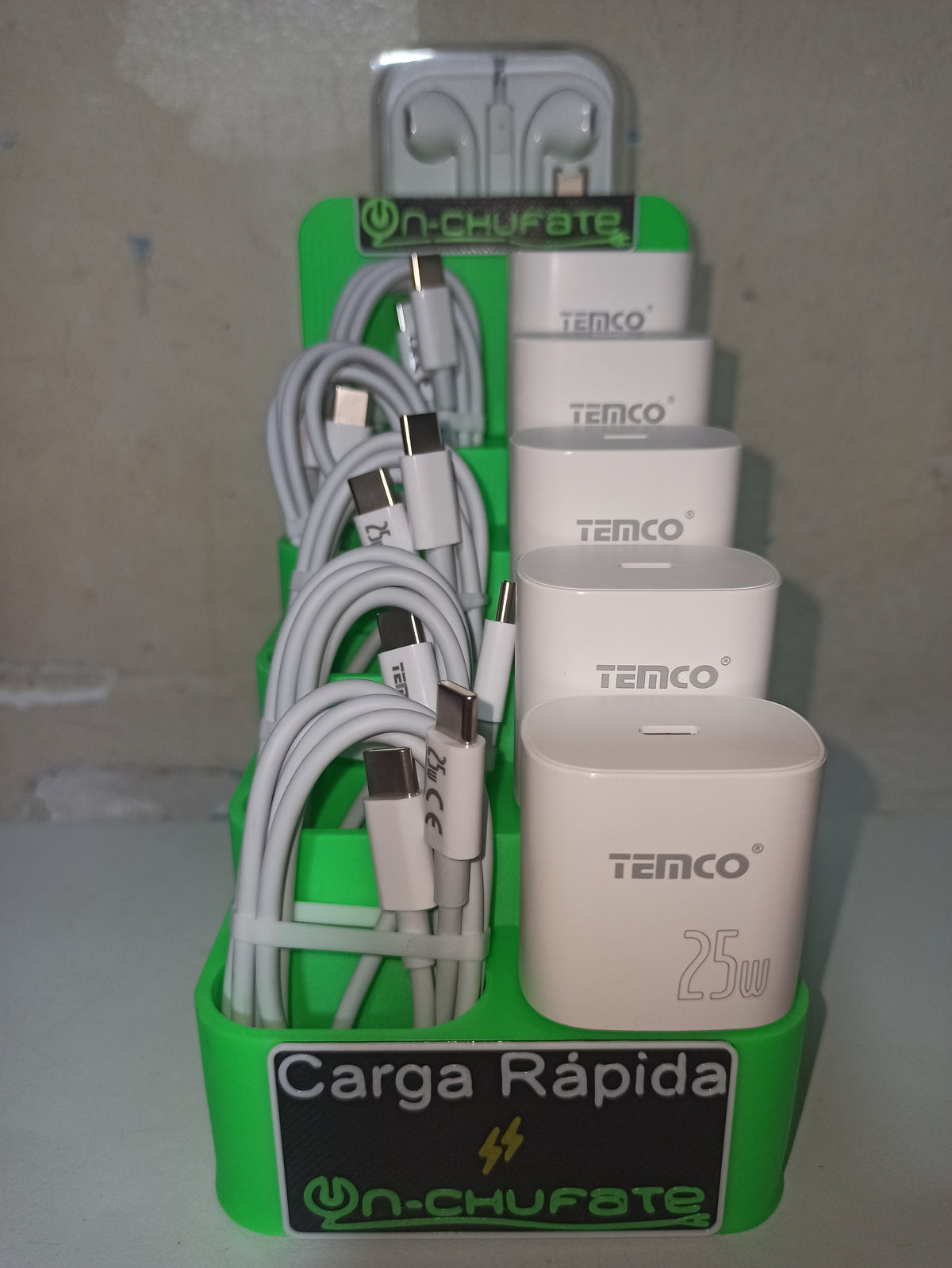 CARGA RÁPIDA CABLE LIGHTNING A LIGHTNING, ENCHUFE Y AURICULARES