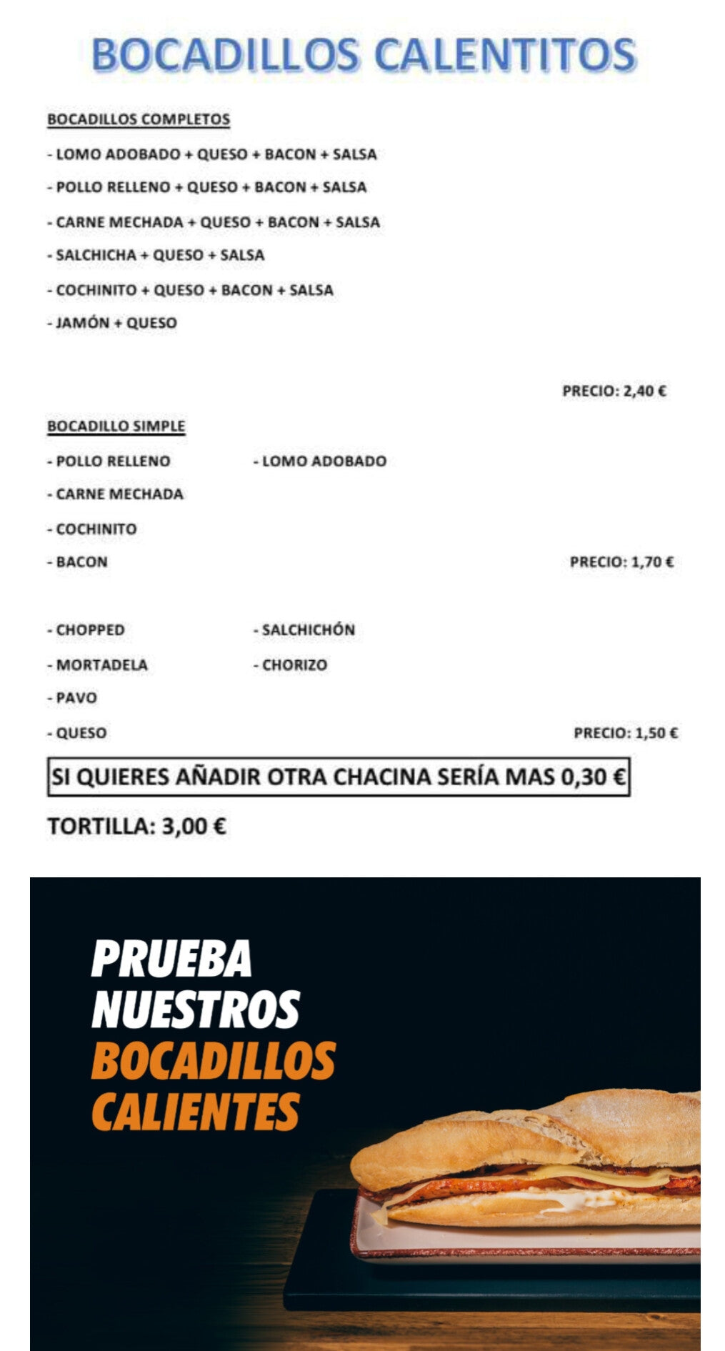 BOCADILLOS CALENTITOS