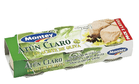 ATÚN CLARO EN ACEITE DE OLIVA MONTEY PACK 3 80 G