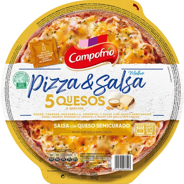 PIZZA 5 QUESOS CAMPOFRÍO 355 G