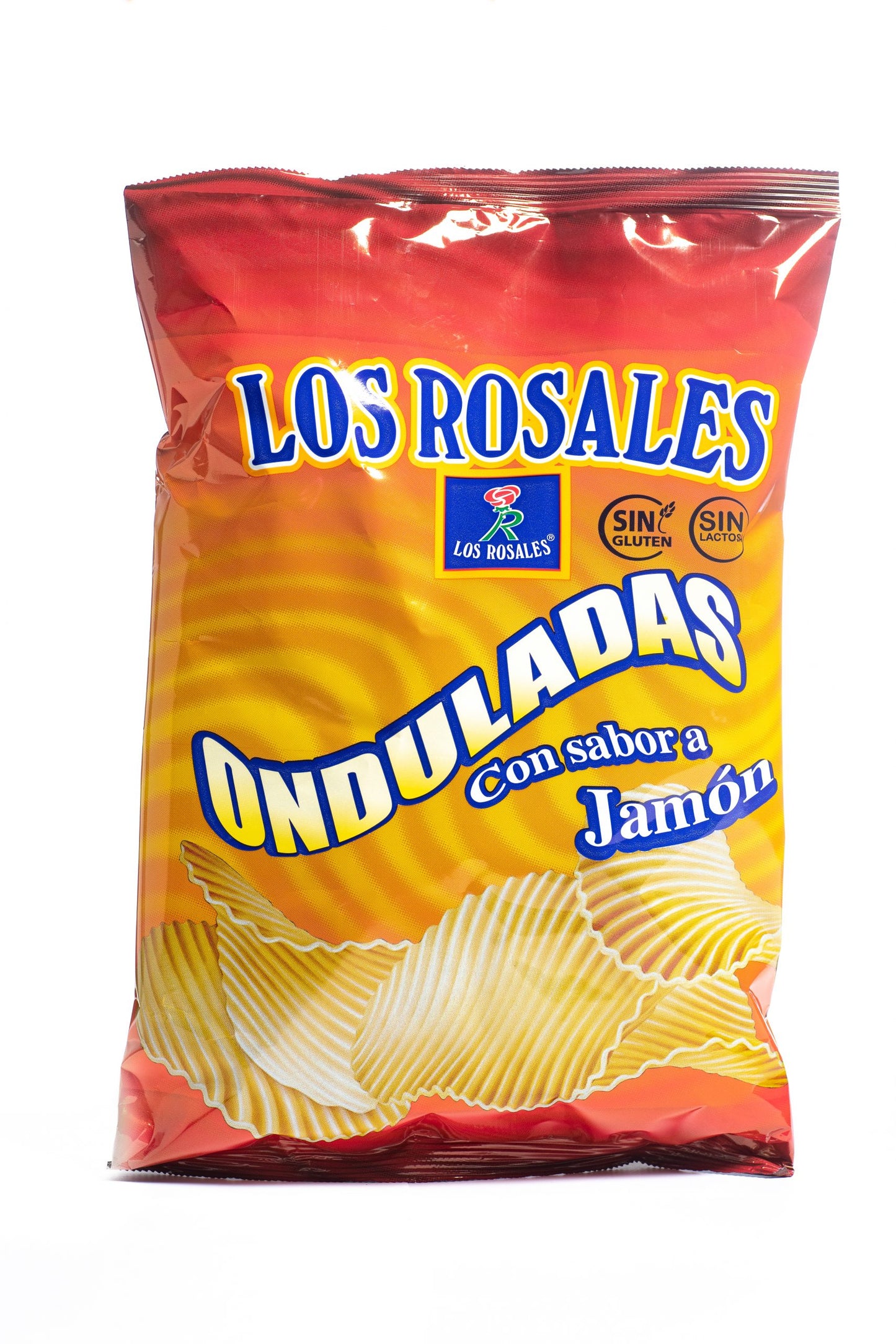 APERITIVOS LOS ROSALES PATATAS ONDULADAS CON SABOR A JAMÓN 140 G