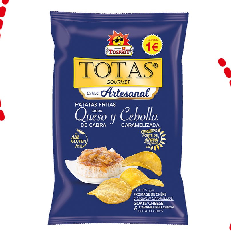 TOTAS GOURMENT ESTILO ARTESANAL SABOR QUESO DE CABRA Y CEBOLLA CARAMELIZADA 100 G