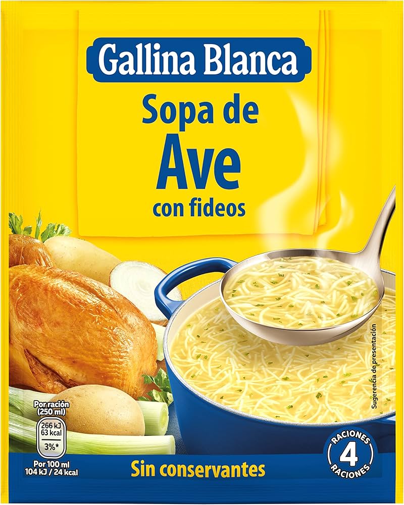 SOPA DE AVE CON FIDEOS GALLINA BLANCA 76 G