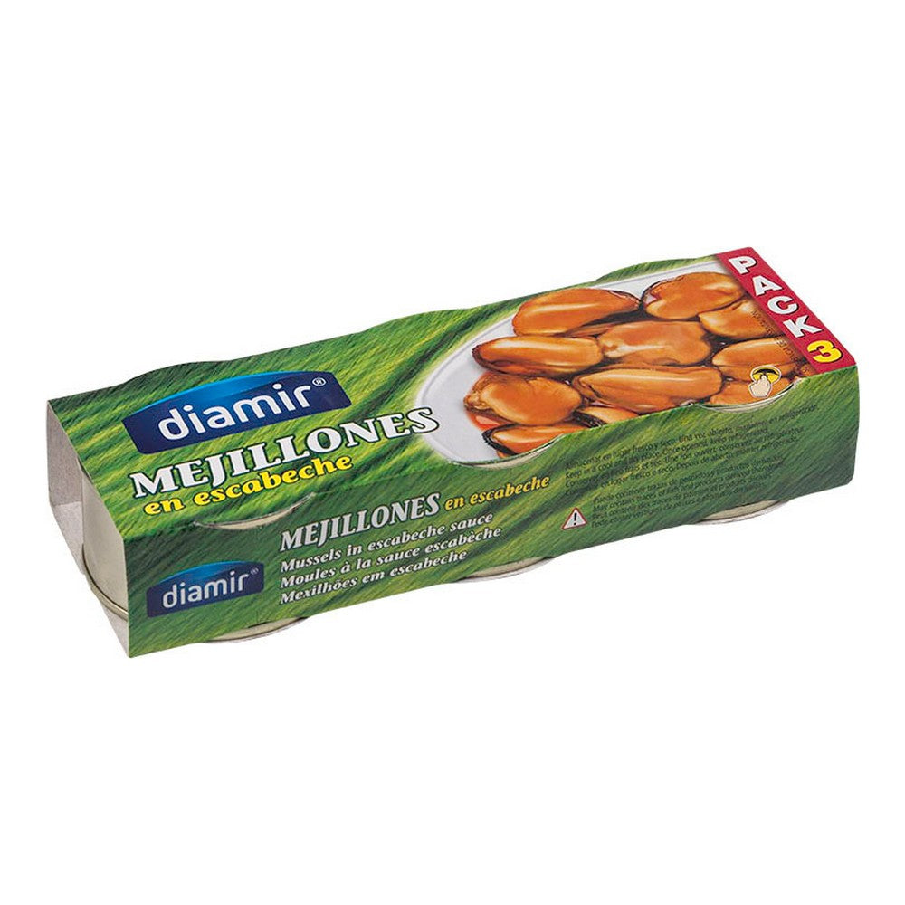 MEJILLONES DE CHILE EN ESCABECHE DIAMIR PACK 3 85 G