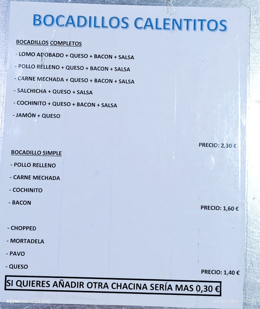 BOCADILLOS CALENTITOS