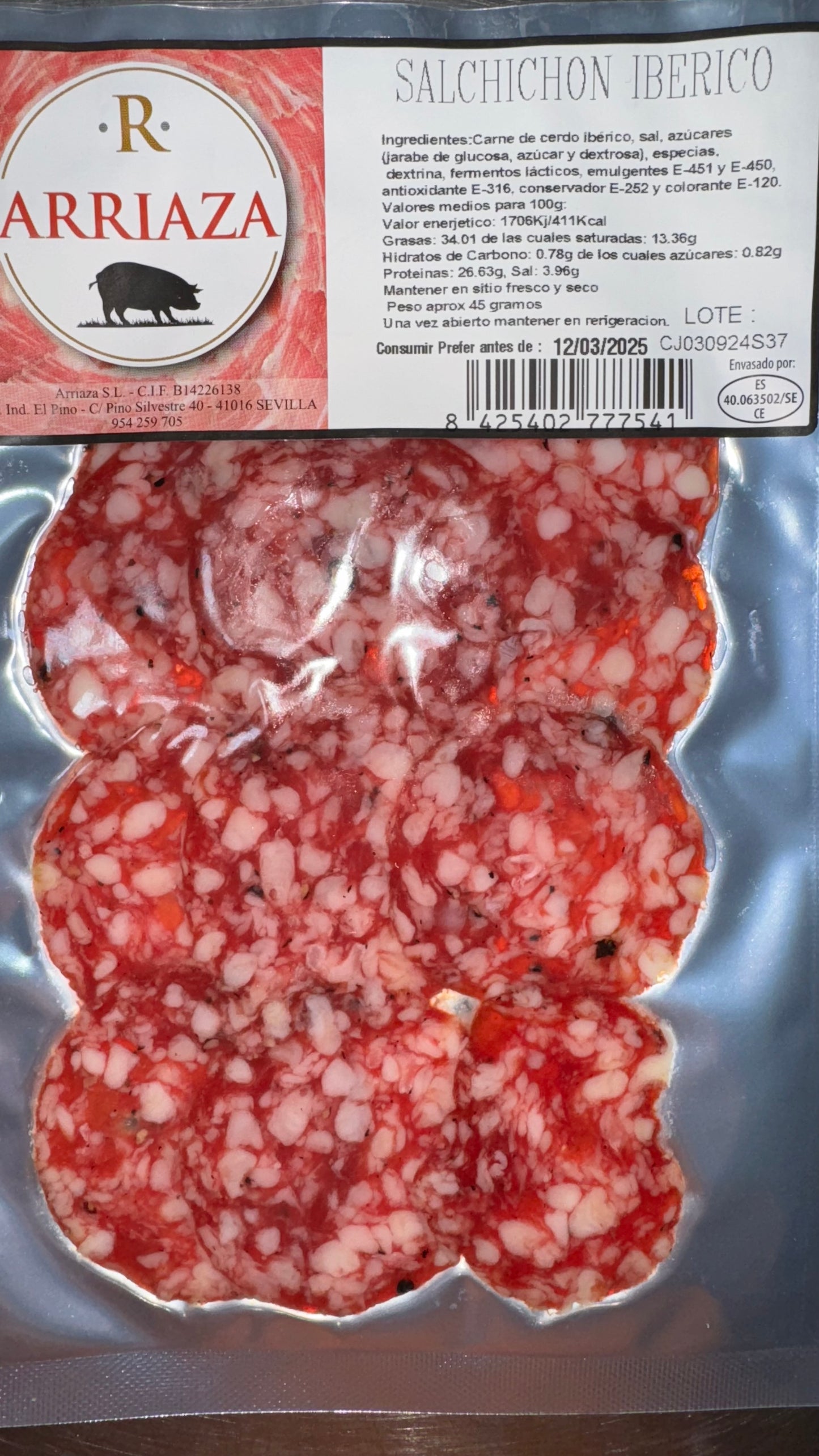 SALCHICHON IBERICO 45 G