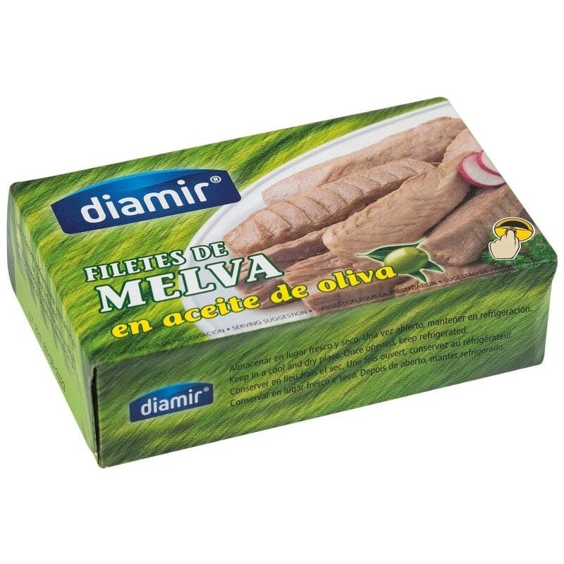 FILETES DE MELVA EN ACEITE DE OLIVA DIAMIR 115 G