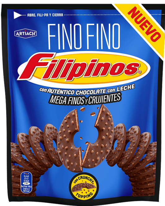 FILIPINOS CON AUTENTICO CHOCOLATE CON LECHE FINO Y CRUJIENTE