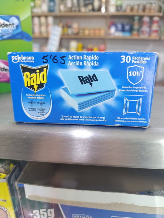 PASTILLA DE MOSQUITOS RAID 30 PASTILLAS