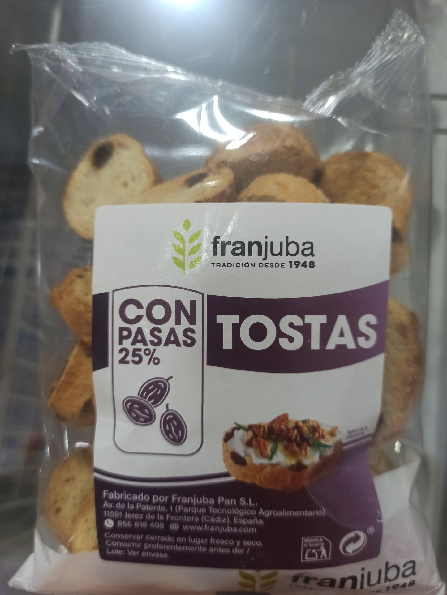 TOSTAS CON PASAS 25% FRANJUBA 100 G