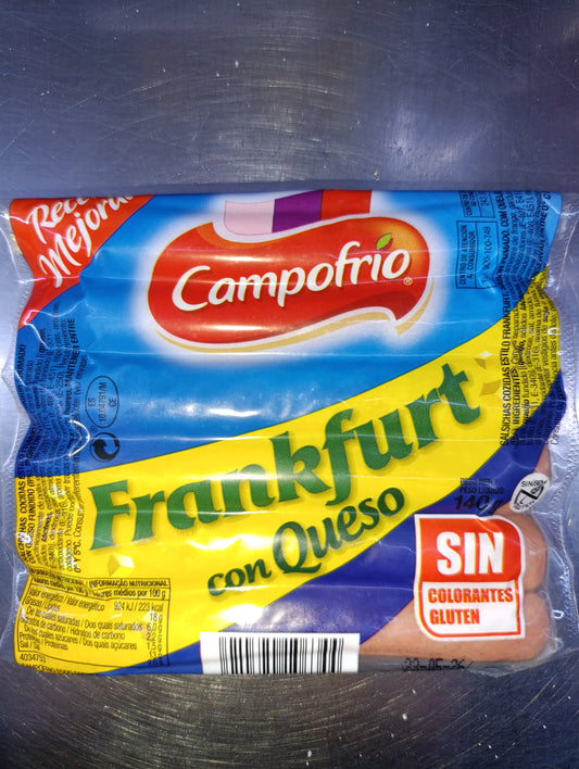 SALCHICHAS FRANKFURT CON QUESO  CAMPOFRÍO 100 G